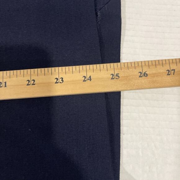 St John Pencil Skirt Womens 8 Navy Blue Knit Back Zip Flaw - Picture 12 of 12